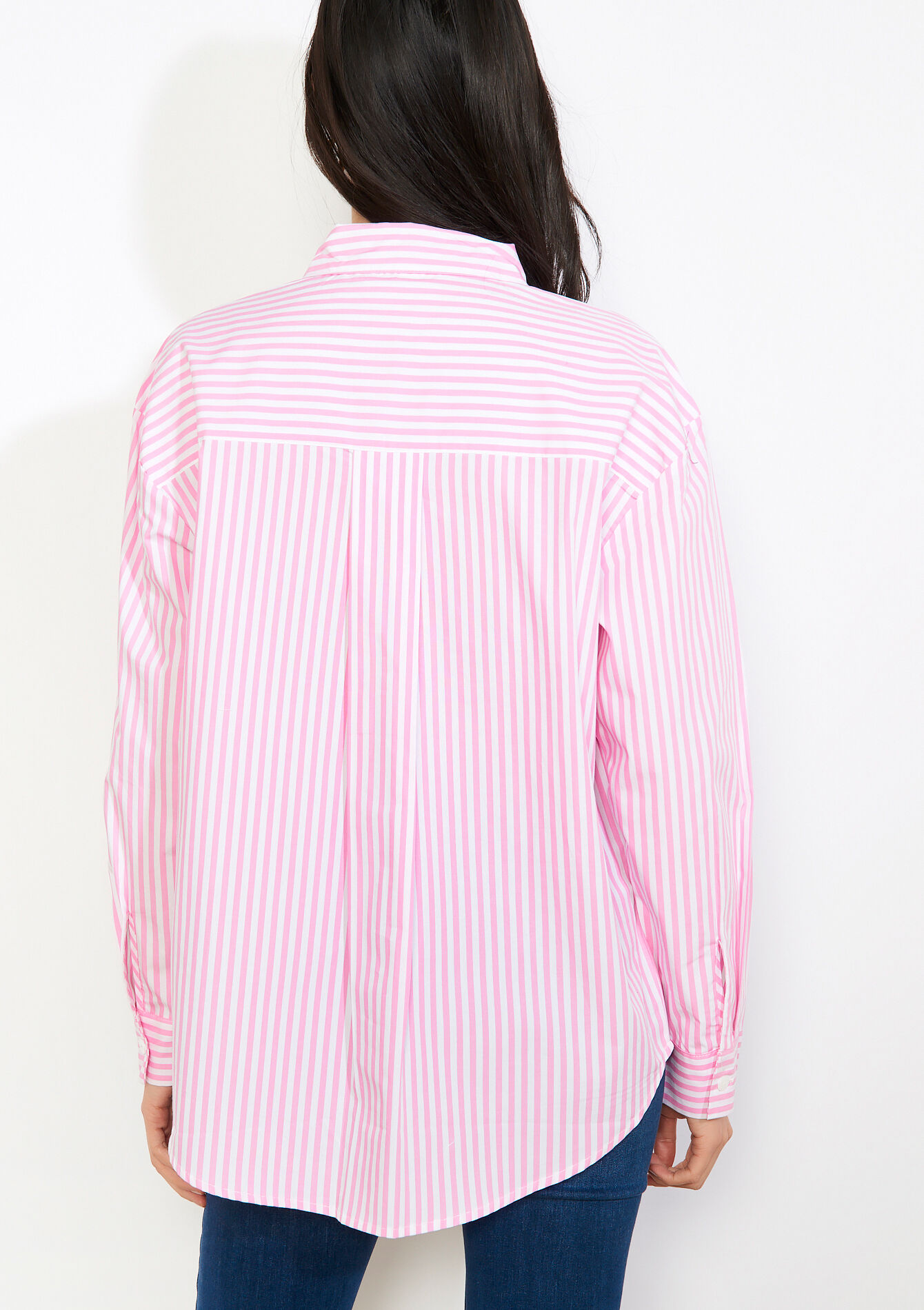 Oversized gestreept hemd, Oversized gestreept hemd - LIGHT PINK - 05702931_1303