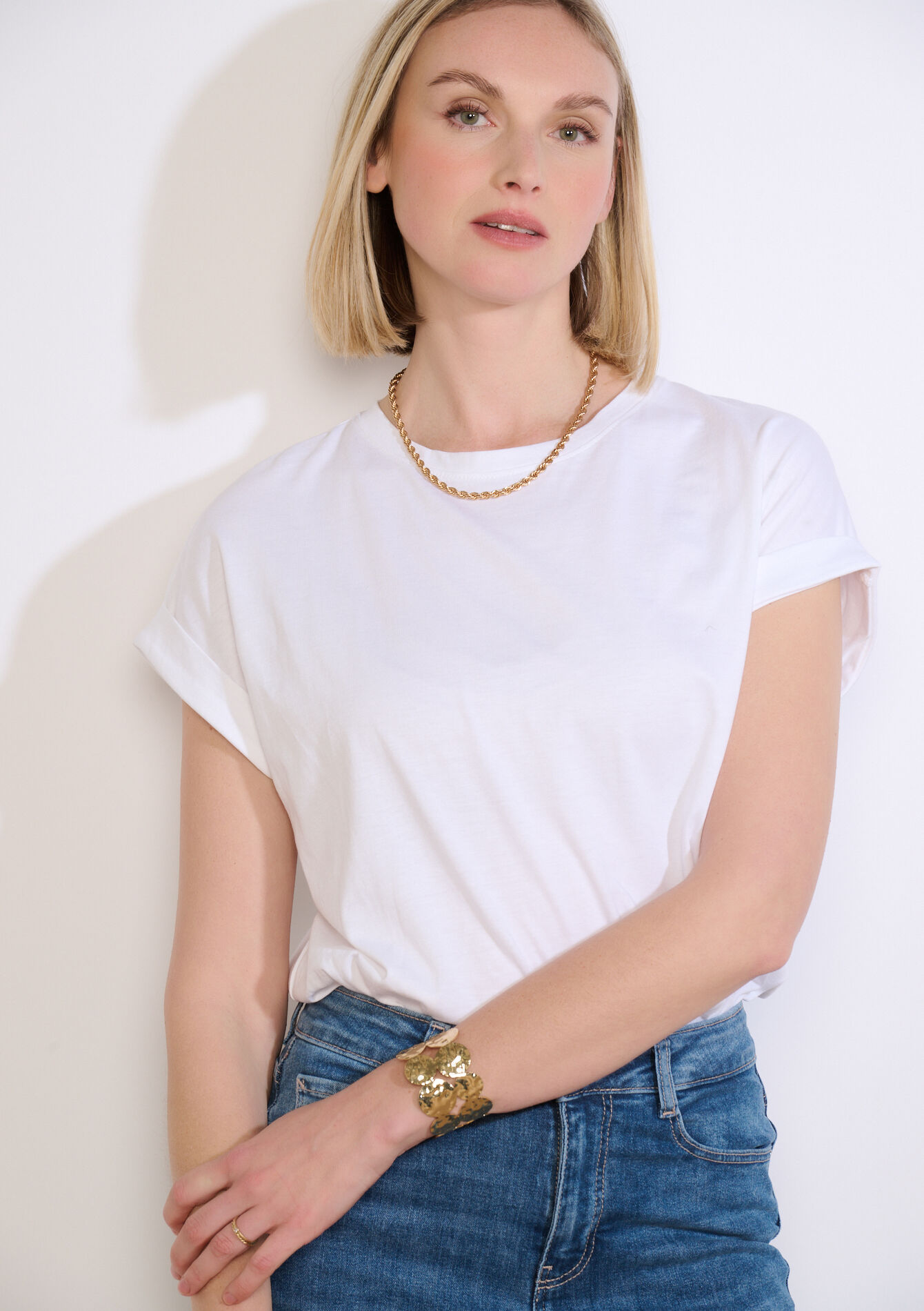 Losvallende T-shirt - OPTICAL WHITE - 02301926_1019