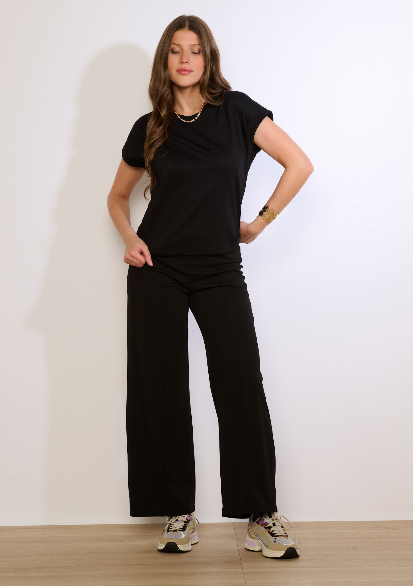 Losvallende T-shirt - BLACK - 02301926_1119