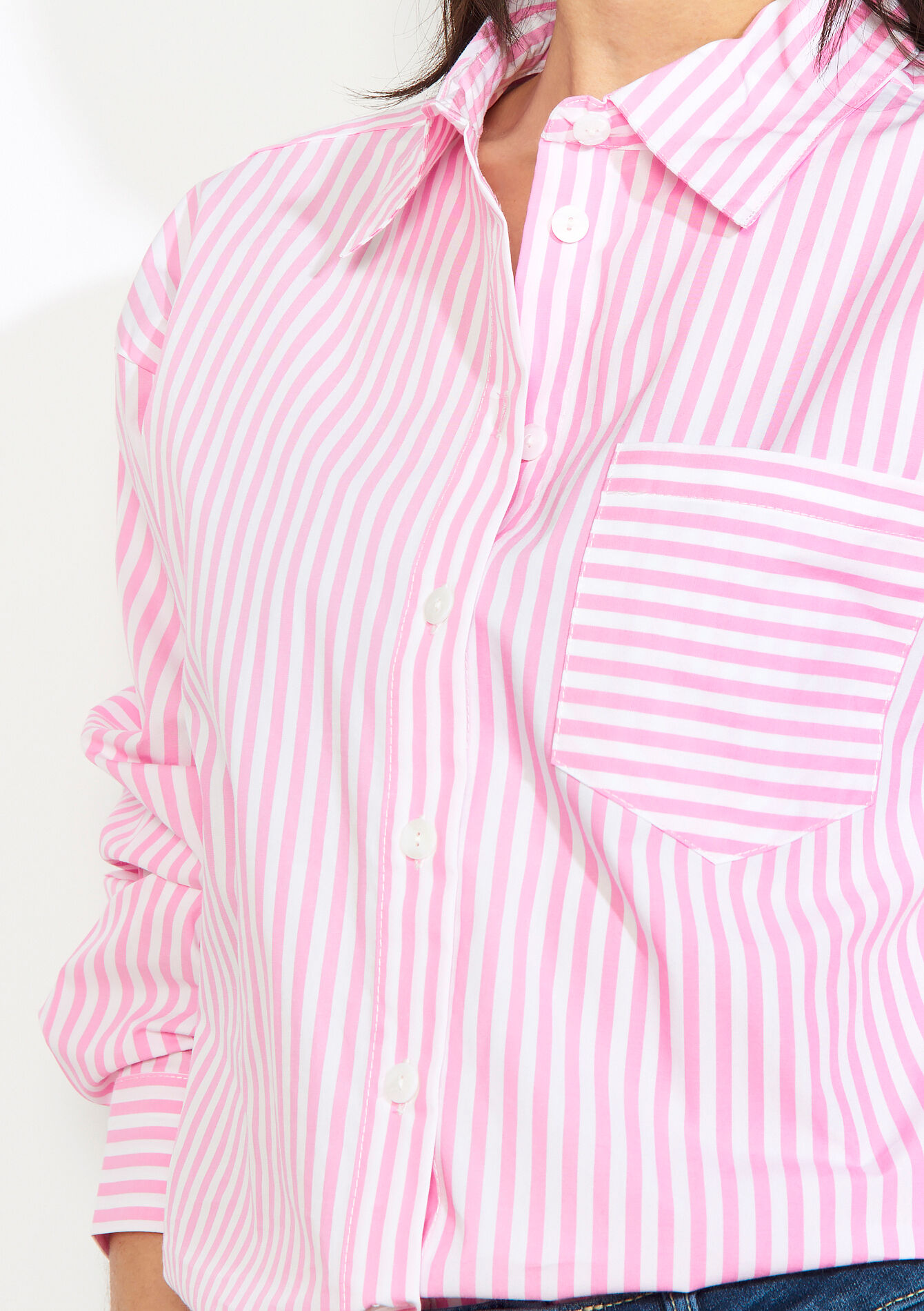 Oversized gestreept hemd, Oversized gestreept hemd - LIGHT PINK - 05702931_1303