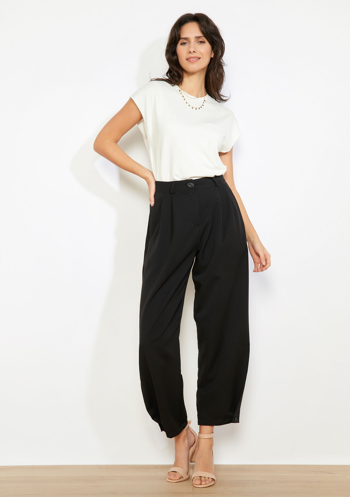 Pantalon barrel habillé - BLACK - 06100791_1119