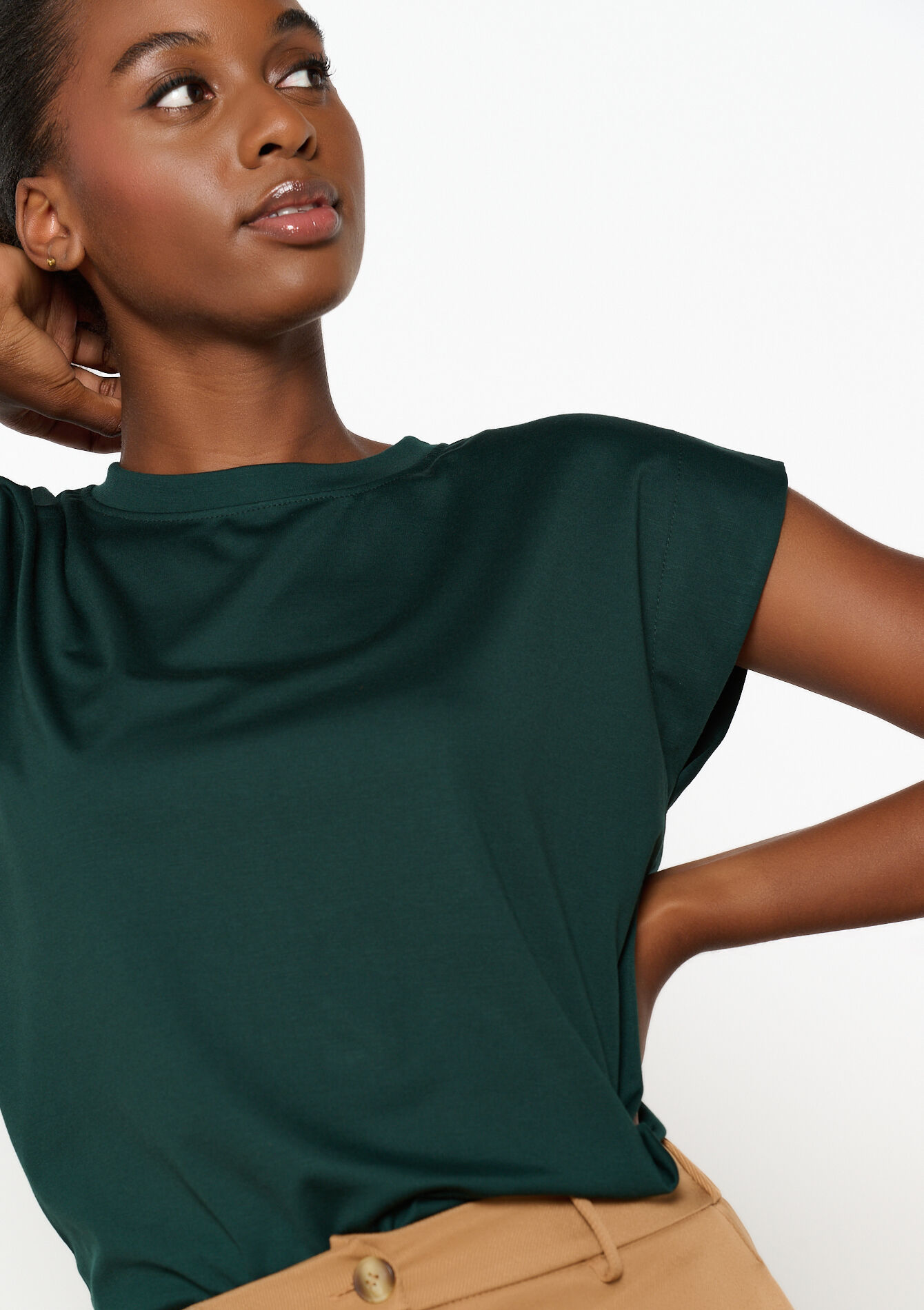 T-shirt met korte mouwen - BOTTLE GREEN - 02301683_1778